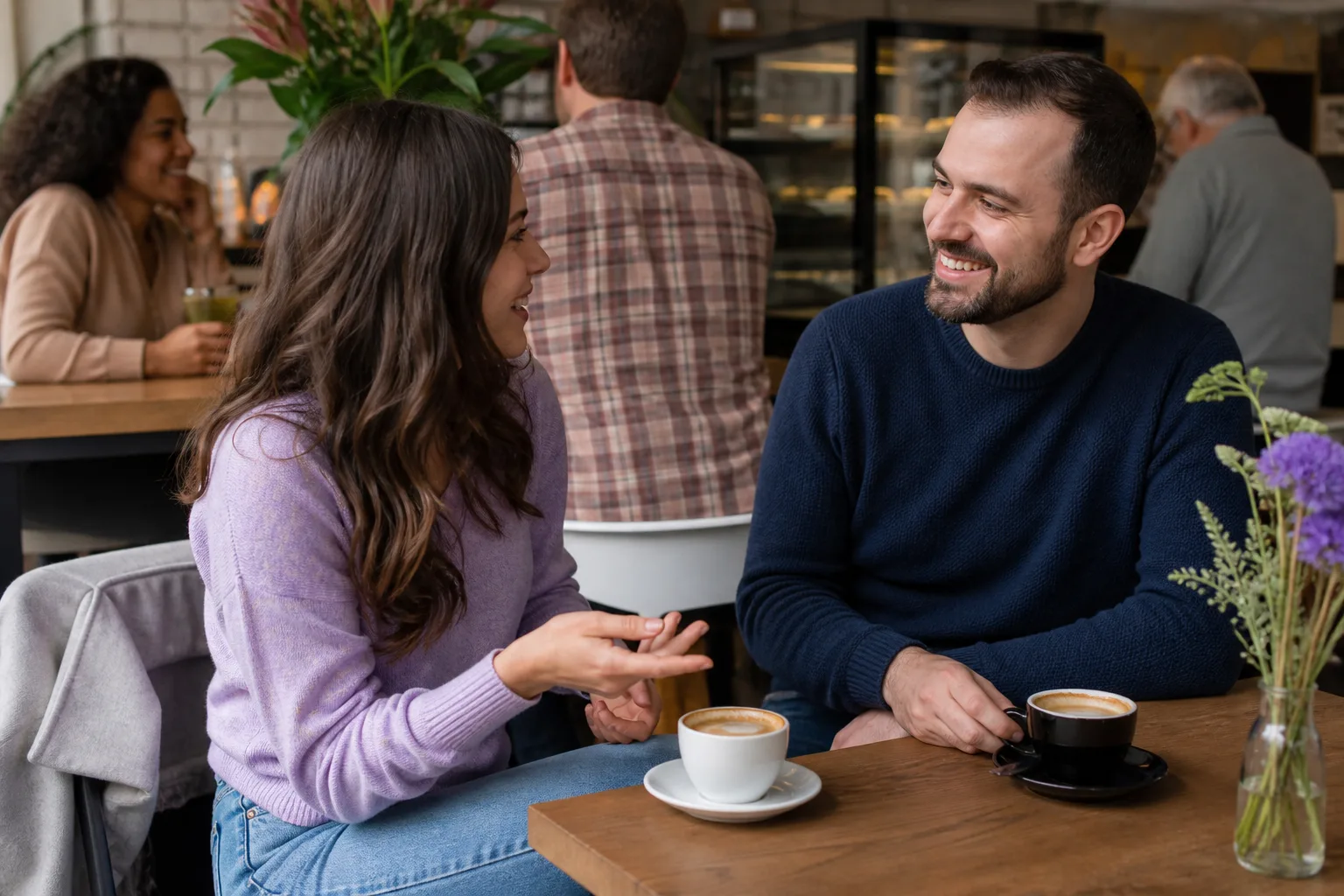 People chatting outside cafés near Carmarthen town centre